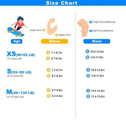 Knee Pads for Kids Girls and Boys Protective Gear Set with Knee Pads Elbow Pads and Wrist Guards Ideal for Skating Skateboard Scooter Cycling Bike Riding (X-Small, Black)